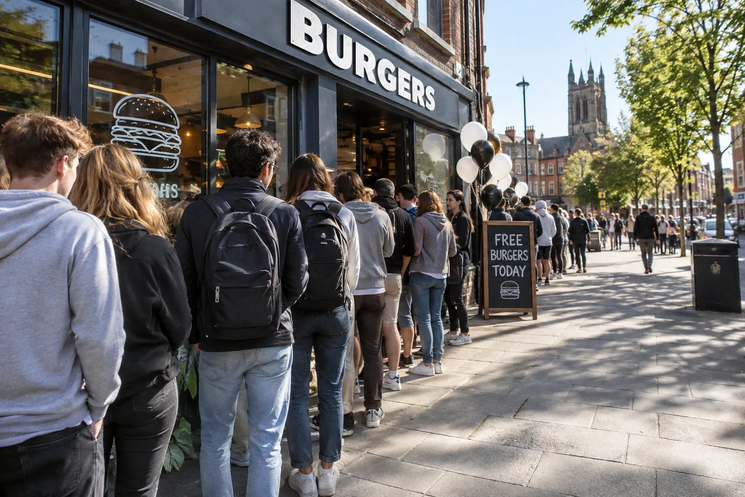 Scores queue for free burgers as new business opens in Worcester
